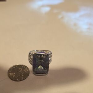 Elegant Silver and Blue Gemstone Ring